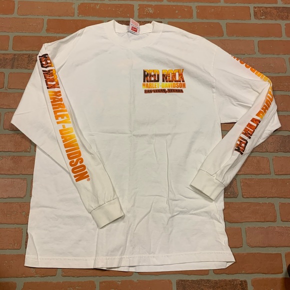 Harley-Davidson Other - Harley Davidson White Red Rock Long Sleeve Top S7